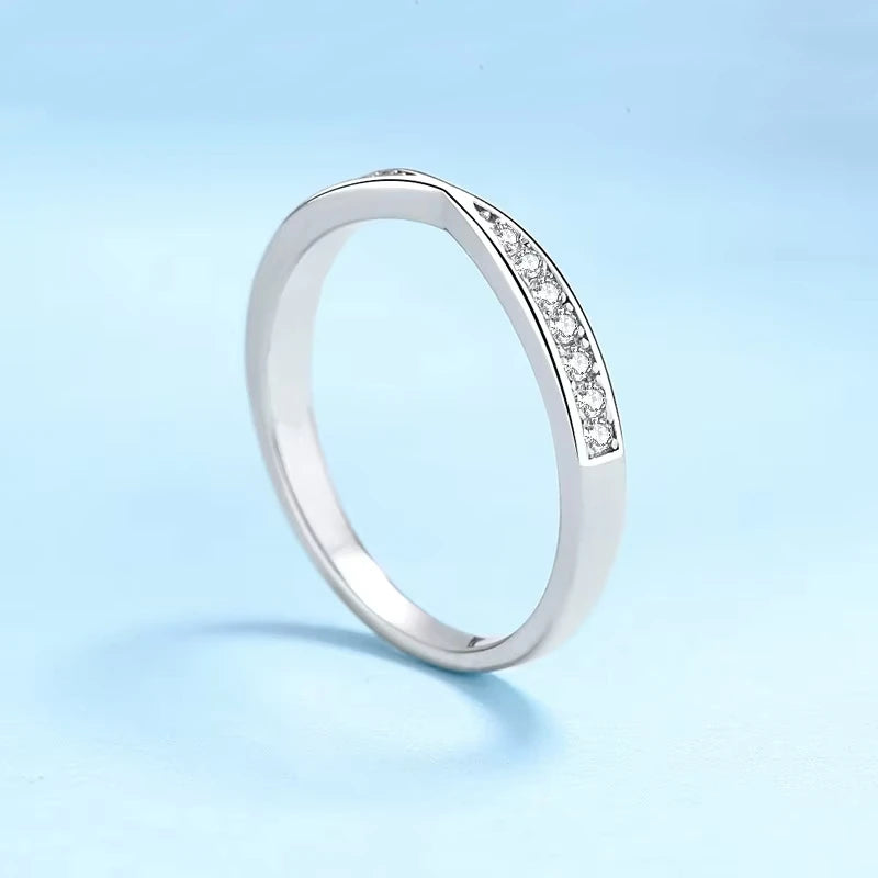 Fine Jewelry Wedding Present 18K White Gold Rings Girl Engagement 0.13ct Moissanite Diamond Daughter Birthday Gift for Women