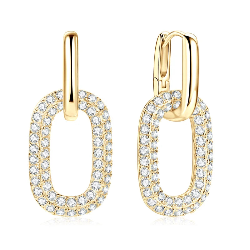 925 Sterling Silver Double Circle Hanging Earring