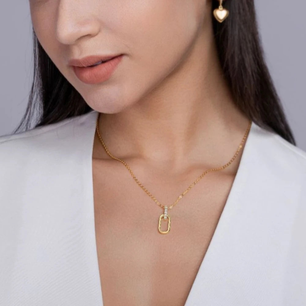 Moissanite Pandent Necklace Adjustable 925 Sterling Silver  2mm Paperclip Clavicle Chain for Women Daily Jewelry