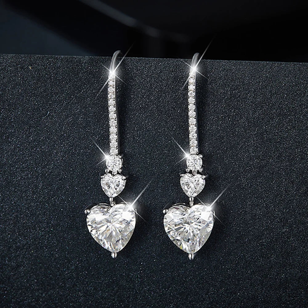 4cttw Full Moissanite Drop Earrings