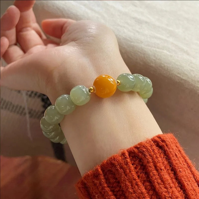 Natural Hetian Green Jade Bracelets