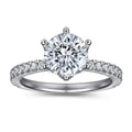 925 Silver 2 Carat Moissanite Ring Wedding Bands Engagement Gift