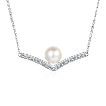 Moissanite Diamond Natural Freshwater pearl pendant Necklace