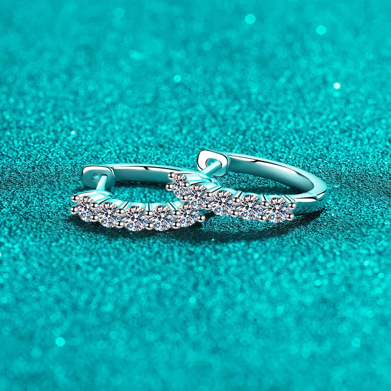 1CT Moissanite Hoop Earrings