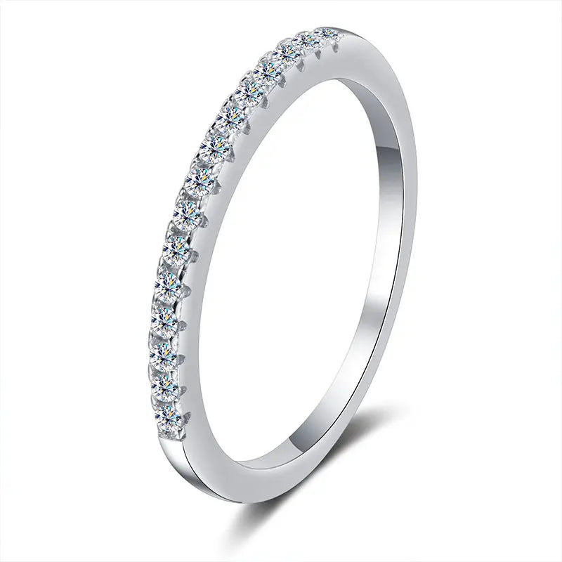 Full Eternity Moissanite Band - D VVS1 S925 Silver 2mm
