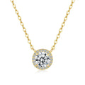 1ct Round Pendant for Women 14K Gold Full-inlaid Moissanite Necklace Diamond Pendant, Gothic Fine Jewelry Necklace for Her