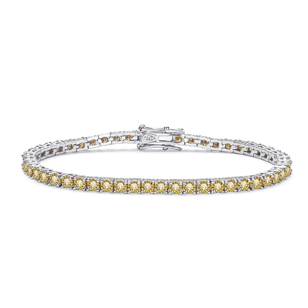 Real Moissanite Tennis Bracelet Sparkling Full Diamond 3mm