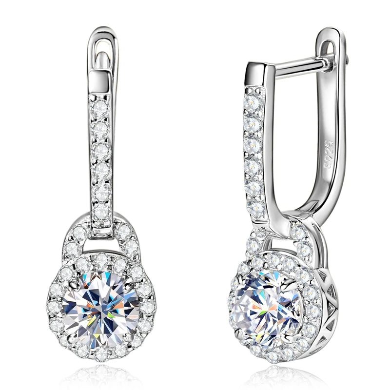 0.5CT Moissanite Hoop Earring 925 Certified Silver