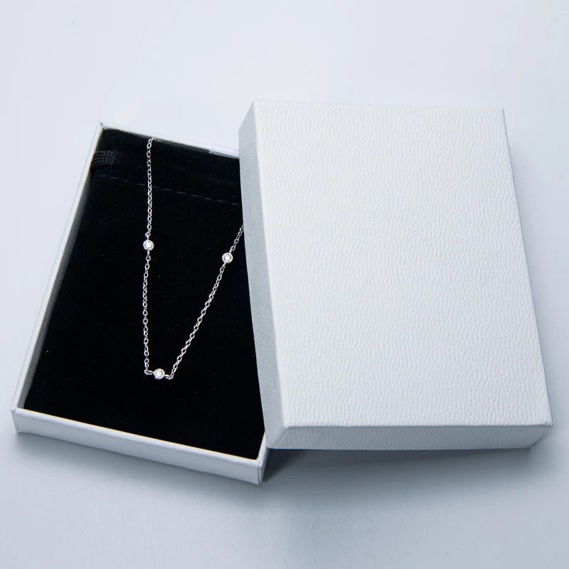 Moissanite Necklace 14k Gold Color