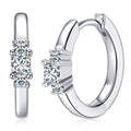 Earrings for Women Original Certified 925 Sterling Silver Plated Gold Hoop Earring 2.5mm Moissanite Fine Jewelry Gift