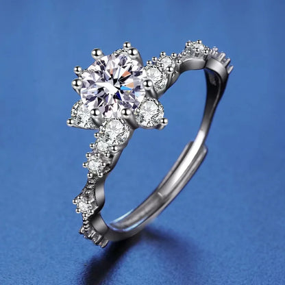 1ct Moissanite Engagement Adjustable Ring