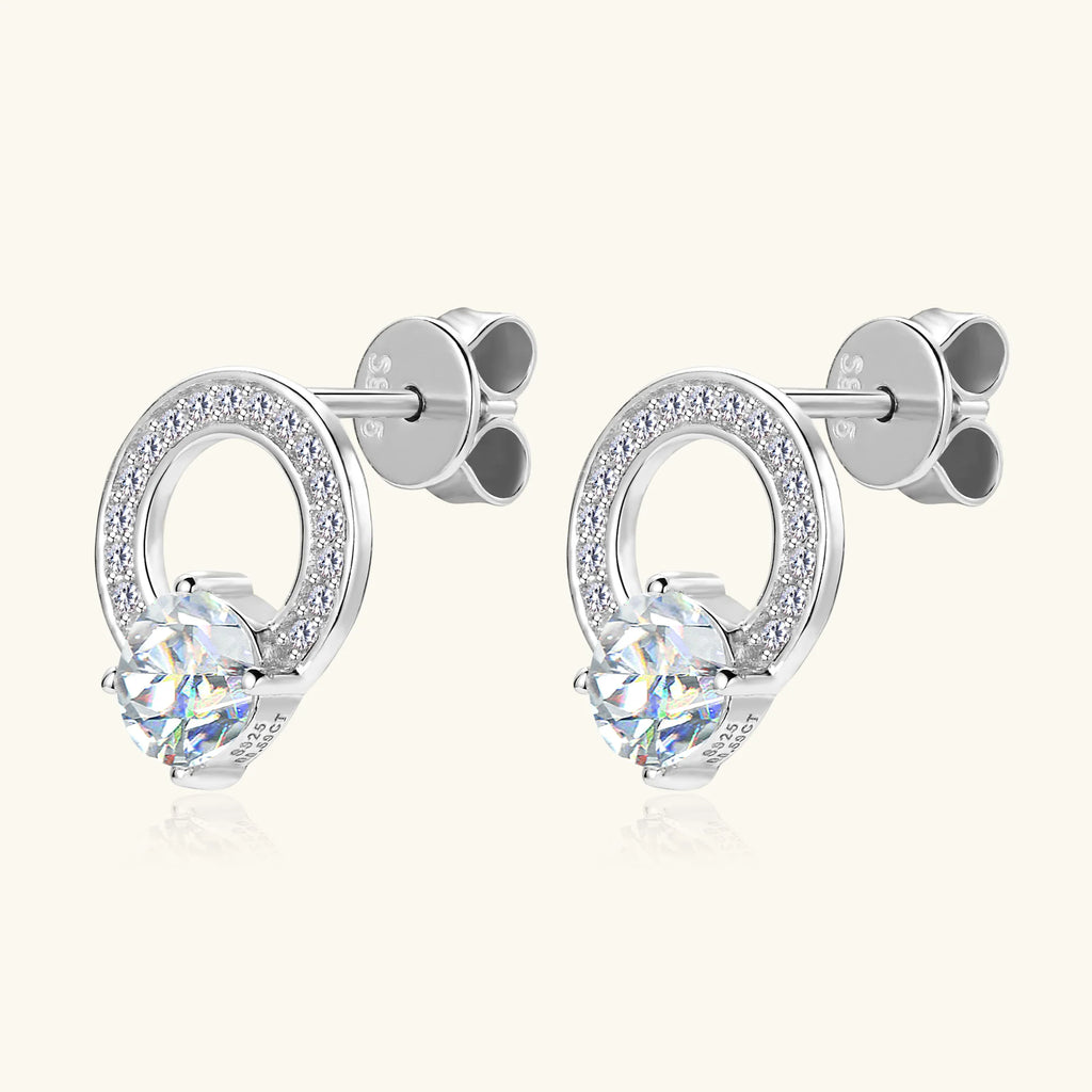 0.5ct 5mm Moissanite Earrings 925 Sterling Silver 14K Gold Plated Cartilage Piercing Ear Studs for Women Jewelry Gift