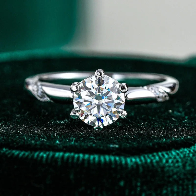 Women Engagement 18K White Gold Wedding Band 0.5/1/1.5/2/3CT VVS D Color Moissanite Diamond PT950 Platinum Girl Birthday Gift