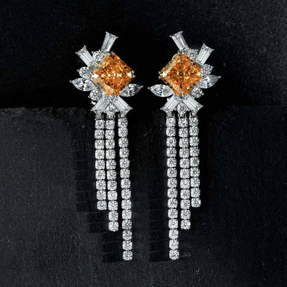 Tassel Drop Earrings Moissanite