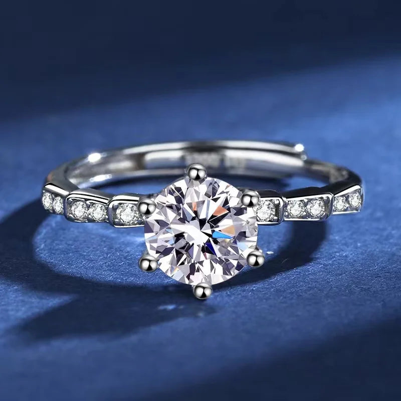 1ct Moissanite Engagement Adjustable Ring