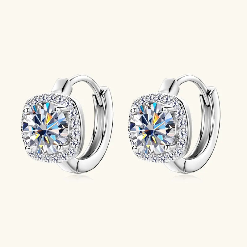 6.5mm Moissanite Earring With GRA Certificate 100% Real 925 Sterling Silver Hoop Earrings