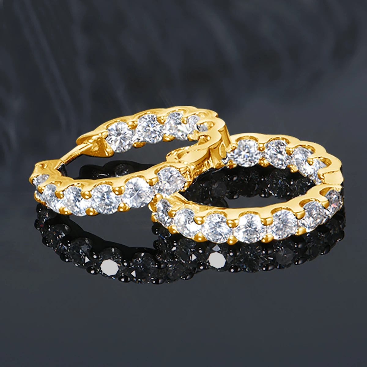 Full Moissanite Earrings hoops D VVS1 Luxury