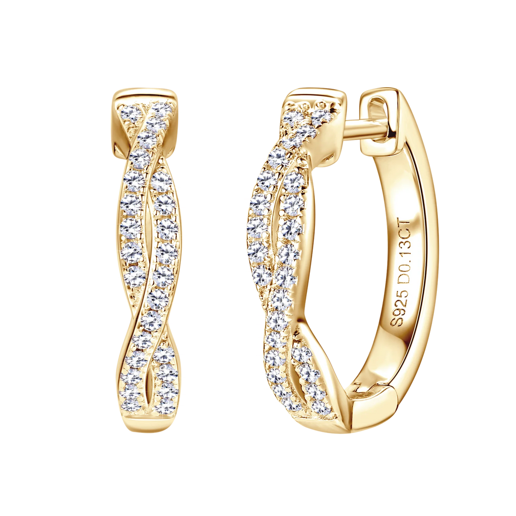 New Twisted Hoop Earrings S925 Sterling Silver Moissanite Diamond Earrings for Women Girls Wedding Birthday Jewelry Gifts