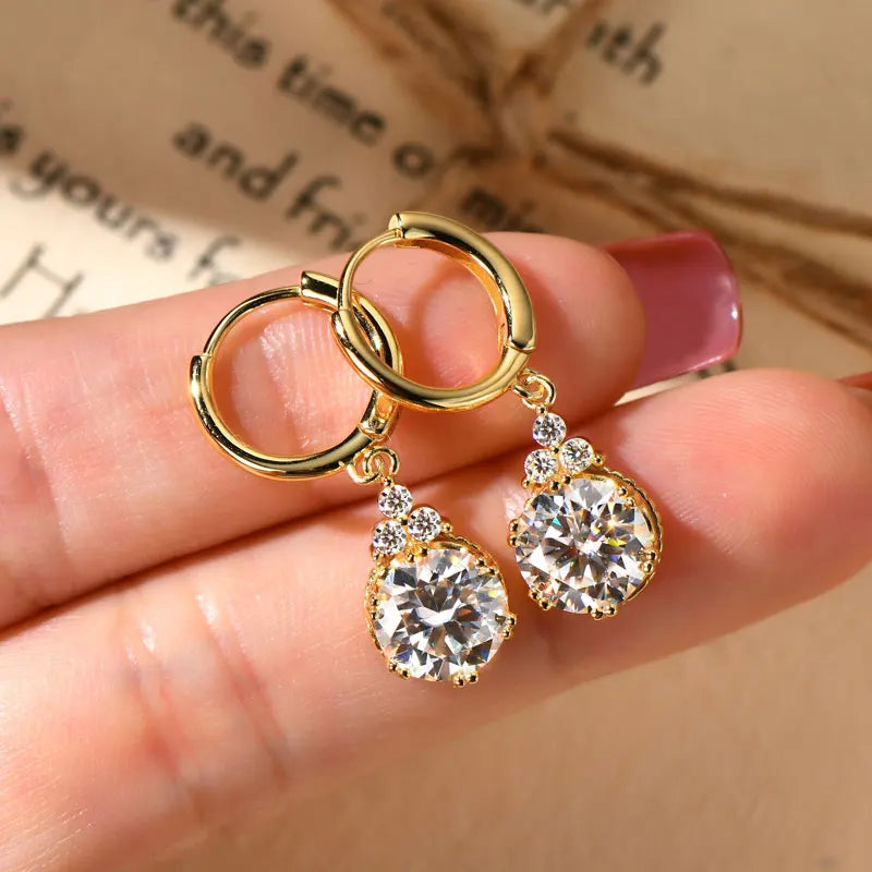 Moissanite Dangle Earrings For Women 925 Sterling Silver Drop Earring