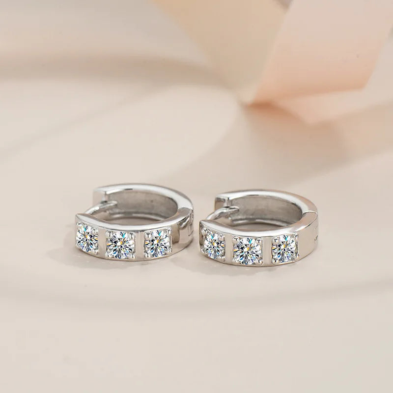 0.6ct Moissanite Diamond Hoop Earrings