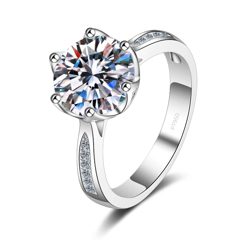 Platinum PT950 Engagement Ring Moissanite Diamond