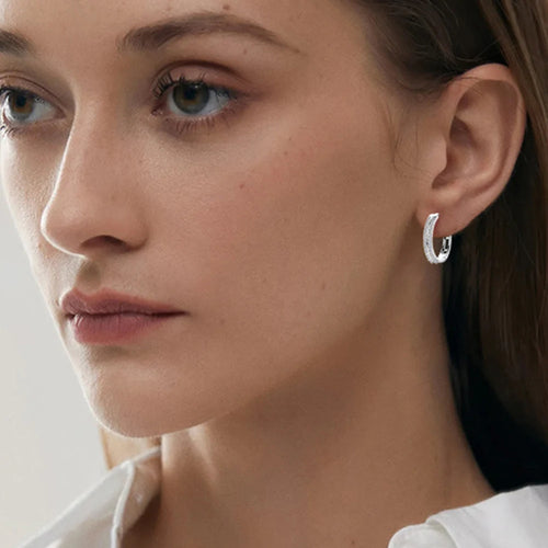 14K Gold Plated Hoop Earrings for Women Real S925 Sterling Silver Moissanite Diamond Earrings Trend Fine Jewelry Gift