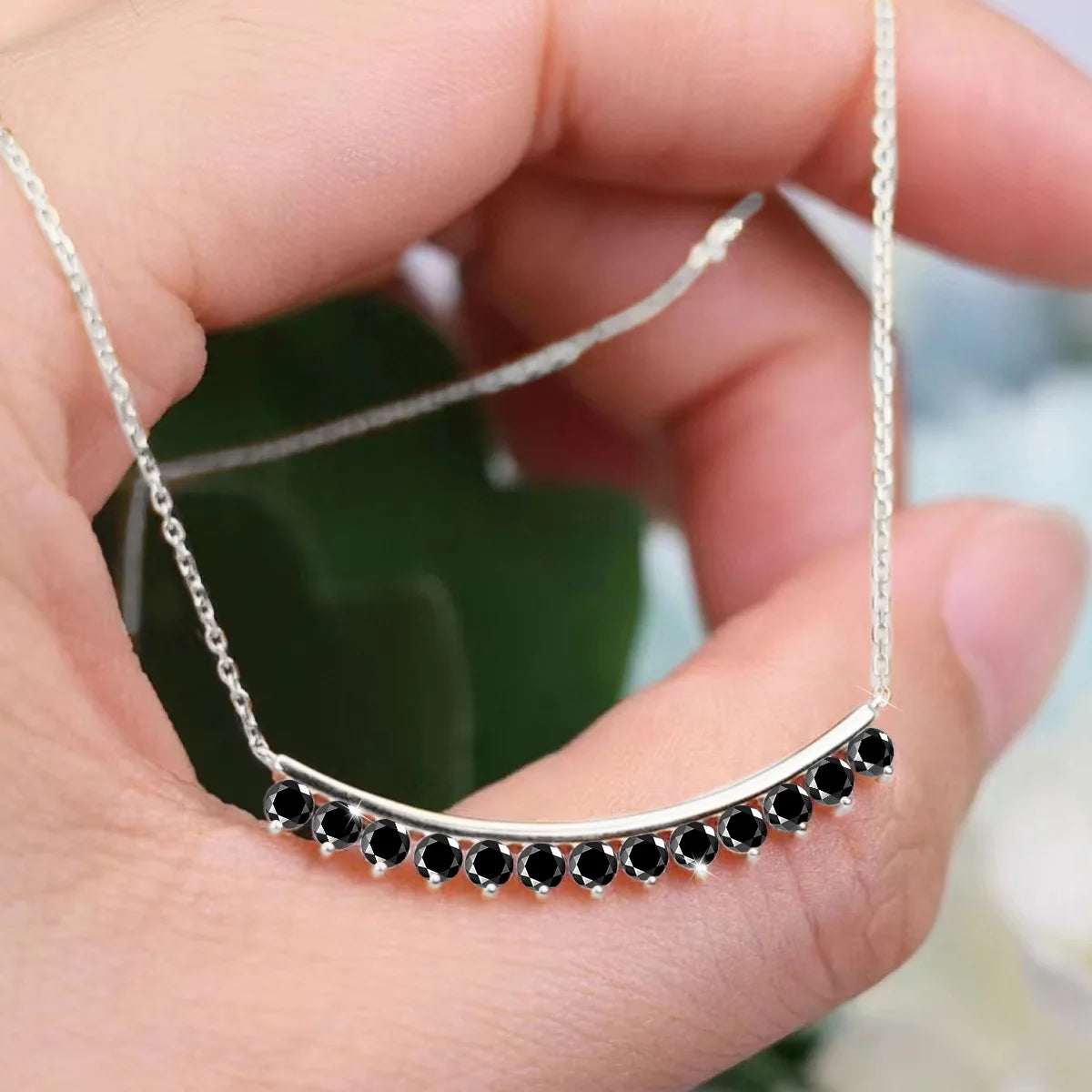 1.3ct Round Cut 3mm Moissanite Necklace For Woman Solid Silver 925