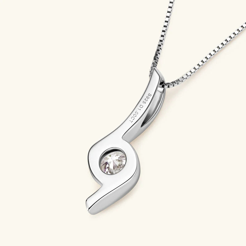 1.0ct Moissanite Twist Pendant Necklaces