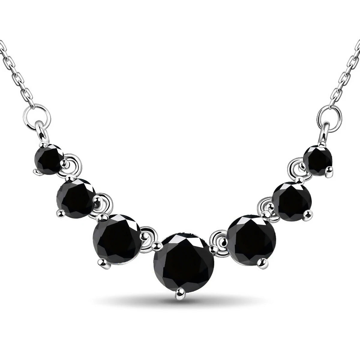 Moissanite Necklace For Women Solid 925 Sterling Silver 2.8ct 7 Stone