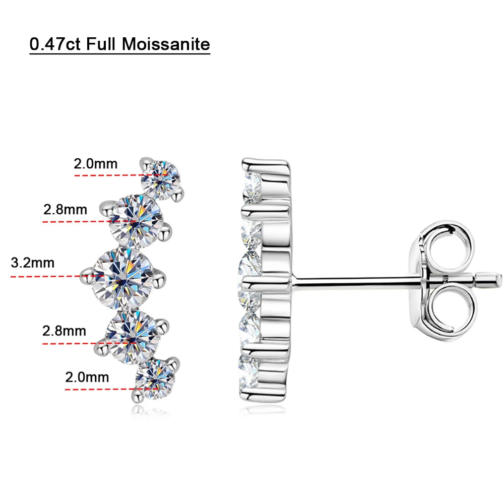 Full Moissanite Stud Earrings