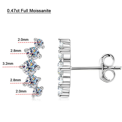 Full Moissanite Stud Earrings