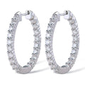 Hoops 925 Sterling Silver 2.5mm Moissanite Earrings for Women Engagement Wedding Valentine's Day Anniversary Gift Jewelry