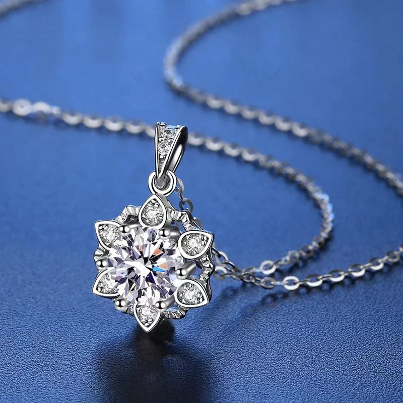 1ct Moissanite Snowflake Diamond Neckalces