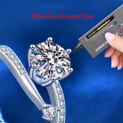 1ct Moissanite Diamond Adjustable Rings