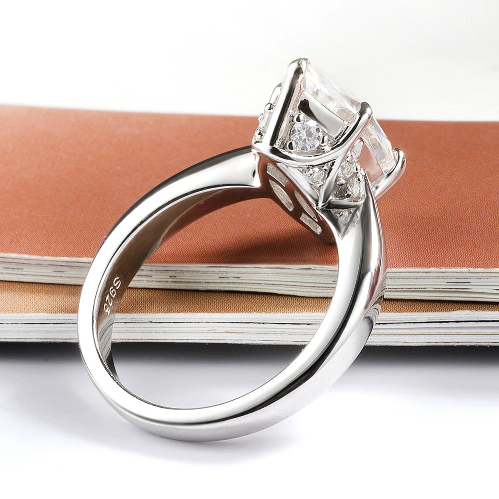 4cttw Marquise Cut D Color Moissanite Rings For Women Wedding Bridal S925 Sterling Silver