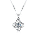 18k White Gold 1ct Moissanite Diamond Necklace Pendant for Women's Fashion Classic Platinum Pt950 Four-leaf Clover Jewelry