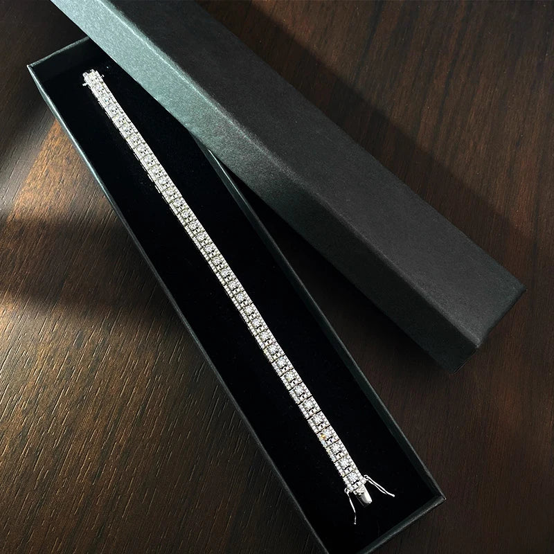 Moissanite Tennis Bracelet 925 Sterling Silver 6mm D VVS1