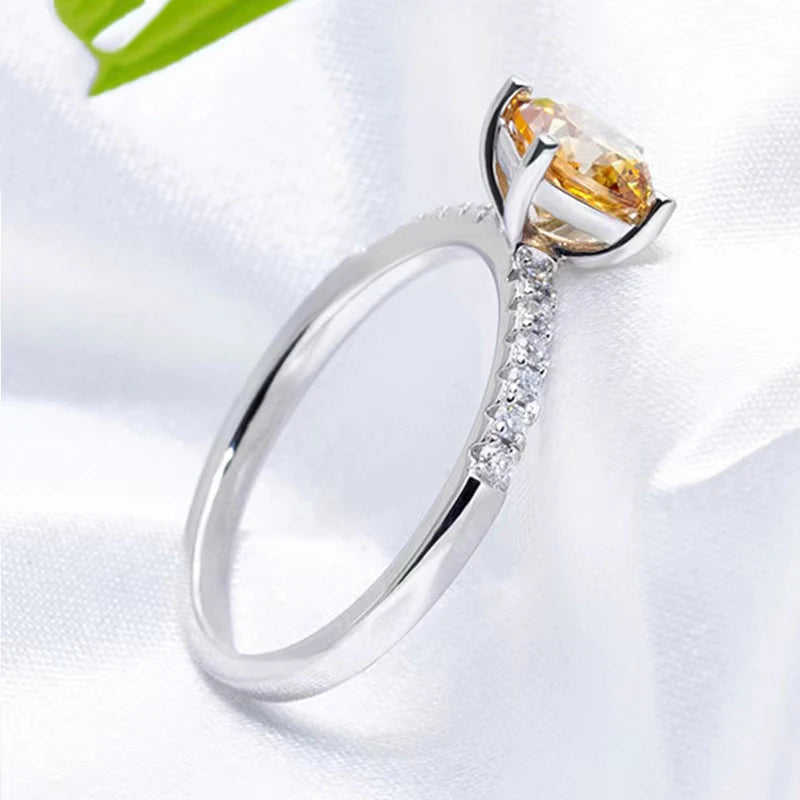 1ct Yellow Moissanite Engagement Ring