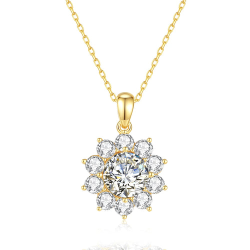 1ct Moissanite Necklace 18k Gold 100% With Certificate
