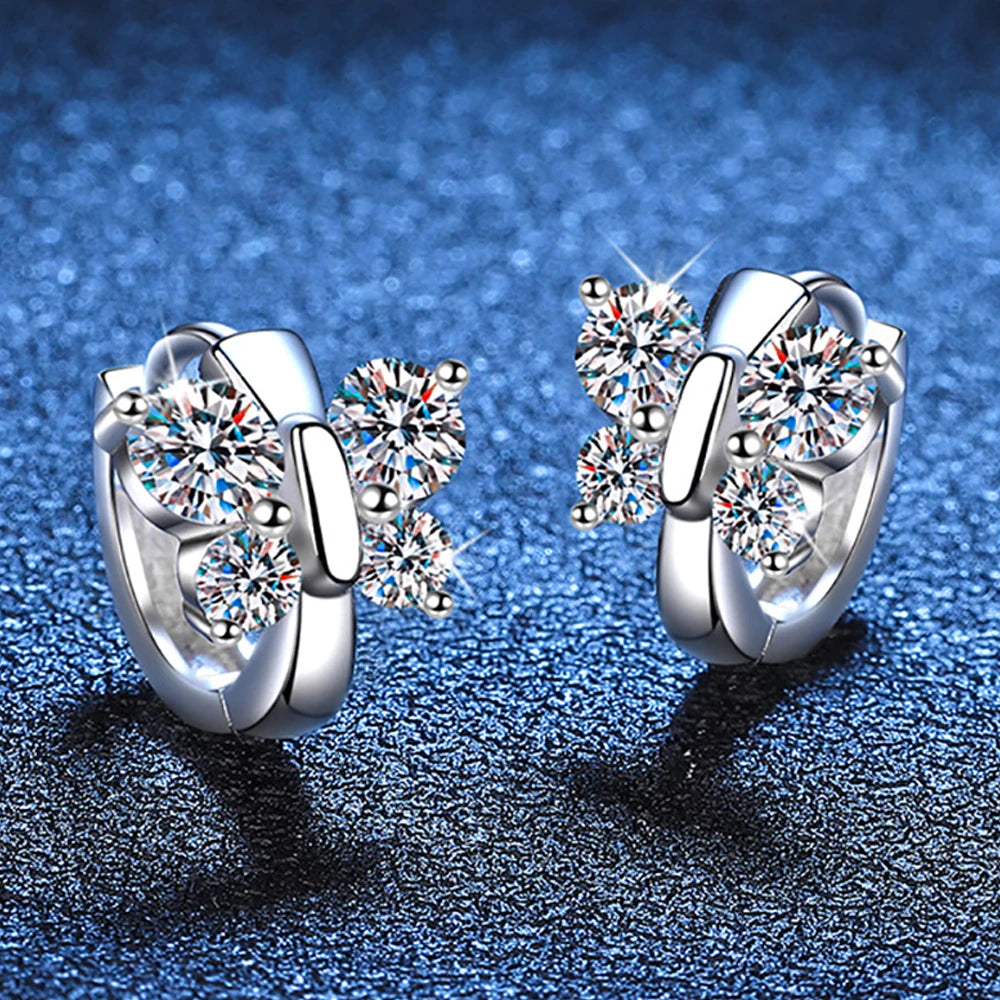 1.6cttw Full Moissanite Hoop Earrings