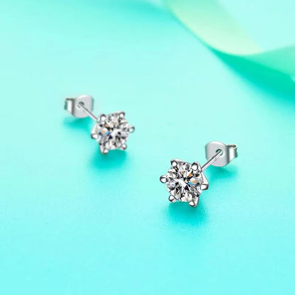 1ct Moissanite Stud Earrings