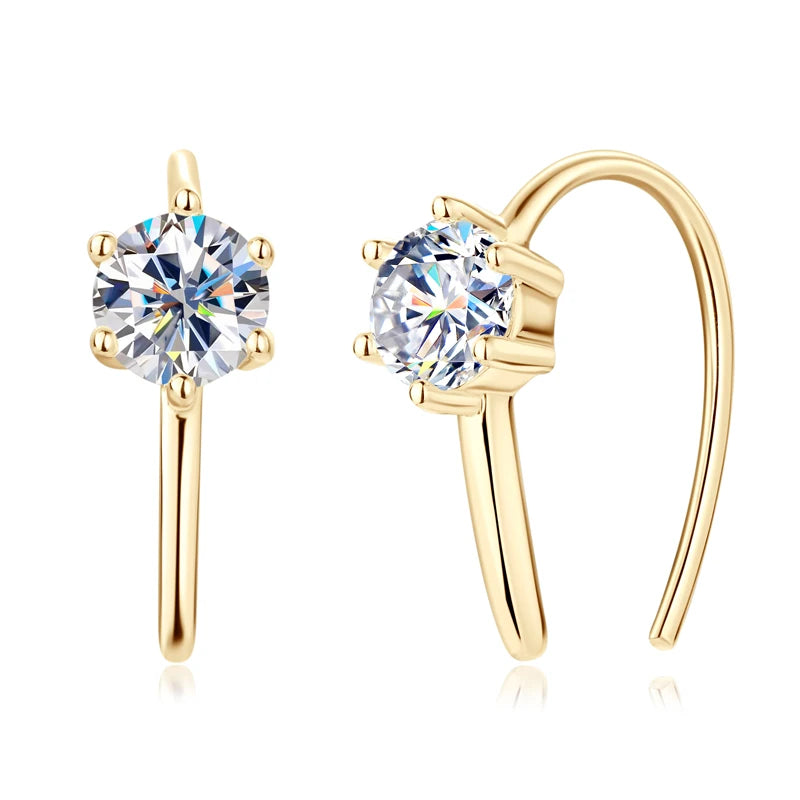 5MM 6 Prong Moissanite Earrings 925 Sterling Silver Stud Earring