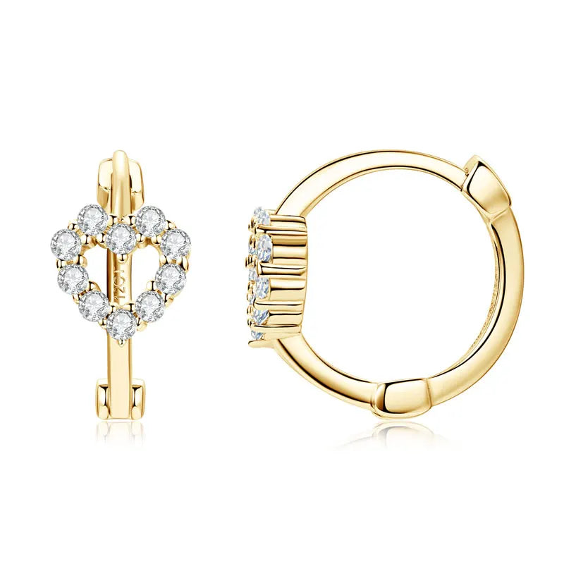 Moissanite Hoop Earring For Women 925 Sterling Silver