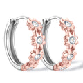 Hoop Earrings 2.2mm Moissanite Earrings for Women 925 Sterling Silver Piercing Earrings 2023 Trendy Jewelry Rose Gold Flower
