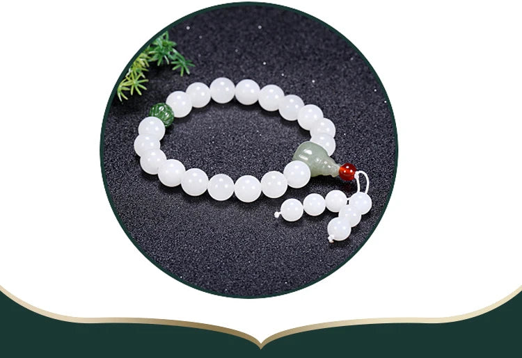 White Jade Single Loop Bracelet Natural Hetian Jade