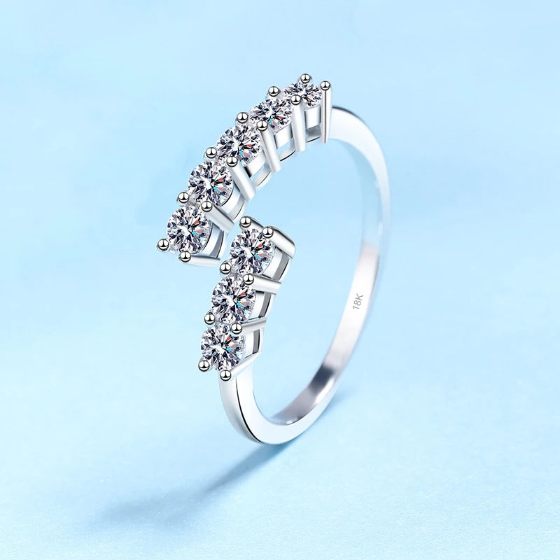 Women Valentine's Day 18K White Gold Girl Friend Birthday Gift 0.8CT VVS D Color Moissanite Diamond PT950 Platinum Wedding Rings