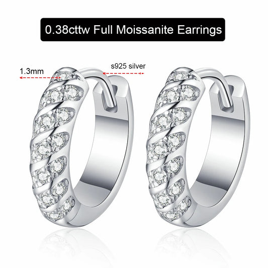 0.38cttw Full Moissanite Hoop Earrings