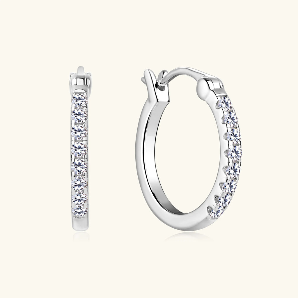 Hoops 1.8mm Moissanite Earrings For Women Real 925 Sterling Sliver Plated Yellow Gold Hoop Earring Fine Jewelry Christmas Gifts