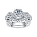 925 Sterling Silver 1.2 Carat Round D Color Moissanite Engagement Ring For Women