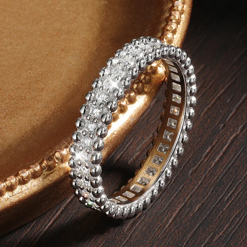 D VVS1 Moissanite Full Eternity Band - S925 Sterling Silver